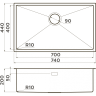 Мойка OMOIKIRI TAKI 74-U/IF-LG нерж.сталь/светлое золото 4993499